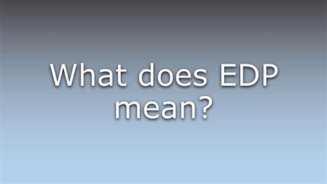 edp other|what does edp other mean.